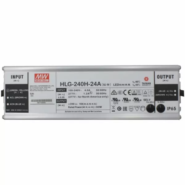 Mean Well Power Supply 24V DC 240W HLG-240H-24A